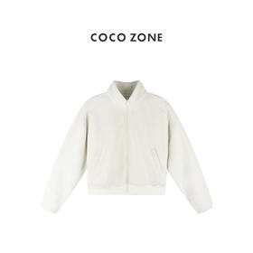 COCO ZONE 时尚简约纯色拉链外套百搭休闲女上衣CC1C2064