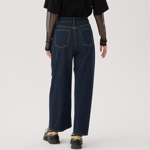 谜底牛仔直筒裤女2024秋季新品复古风高腰时髦宽松长裤243MK0993 商品图2