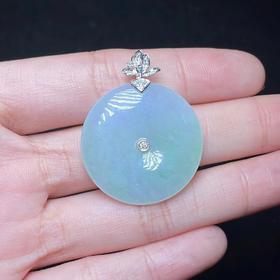 玉美人菲菲HZ~18K翡翠平安扣约35*27mm吊坠