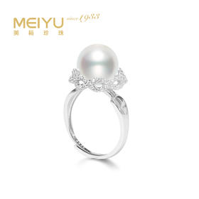 美裕 淡水珍珠戒指9-10mm 开口戒 108506W
