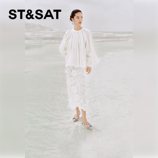 星期六优雅蝴蝶绸缎质感跟鞋SSC3111183 商品图4