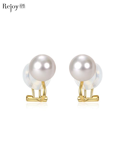 【天猫同款】悦甄 classic 18K金Akoya珍珠耳夹 经典单珠款 K黄版 商品图0