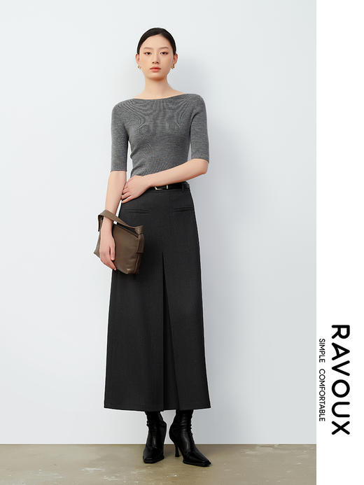 263129913前片打褶高腰半裙 商品图5