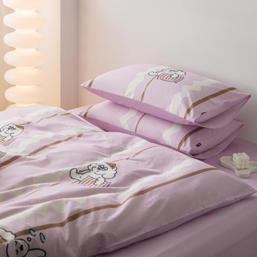 多喜爱 好朋友系列 高支高密全棉套件 卡通数码印花三/四件套 呆萌小狗/瞌睡小狗/波点兔/顽皮兔 商品图8