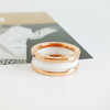 【95新】BVLGARI宝格丽B.zero1系列18K玫瑰金白陶瓷三环弹簧戒指55号170824NJS41 商品缩略图2