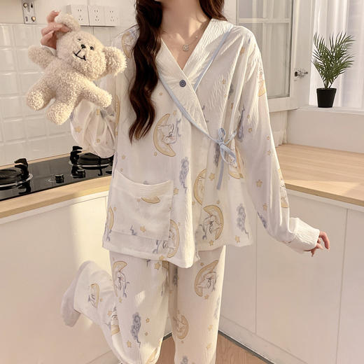 (软乎乎)星空兔孕妇月子服哺乳睡衣四季产后喂奶套装孕妇装长袖 商品图1