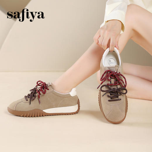 Safiya/索菲娅2024秋潮流双拼系带透气软底轻便休闲百搭阿甘鞋 SF43112437 商品图1