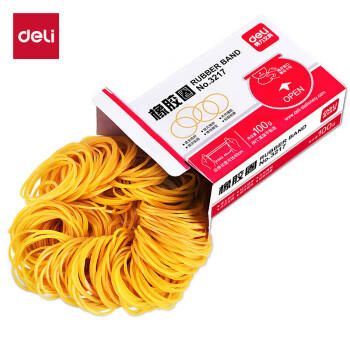 得力（deli）100g耐用弹力橡皮筋/橡胶圈/牛皮筋 单盒装 财务办公用品 3217 商品图1