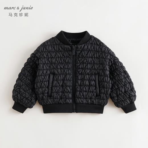 马克珍妮女童甜酷菱格夹棉棒球服外套2024年秋冬新款241355 商品图3