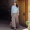 绽放旅行女装525朵/早秋亚麻全腰松紧文艺宽松透气阔腿裤飘逸裤裙 商品缩略图1