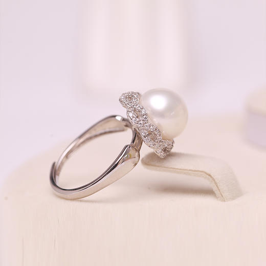 美裕 淡水珍珠戒指9-10mm 开口戒 108506W 商品图1