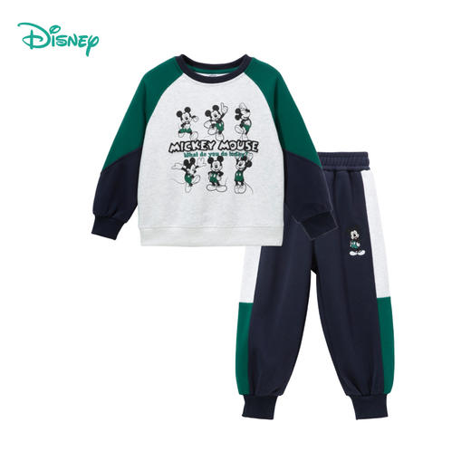 迪士尼宝宝（Disney Baby）童装男童套装潮酷米奇卫衣套装舒适保暖24年秋新品MQ115 商品图3
