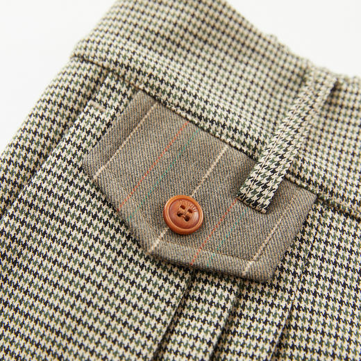 谜底格子萝卜裤女士2024秋季新品复古风高腰休闲九分裤243MK1166 商品图2