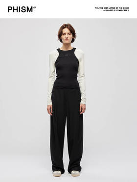 拼接修身长袖T恤