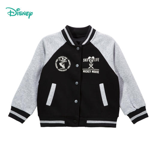 迪士尼【撞色棒球服】24秋季新款男童外套中大童运动休闲夹克百搭开衫HSND24050 商品图3