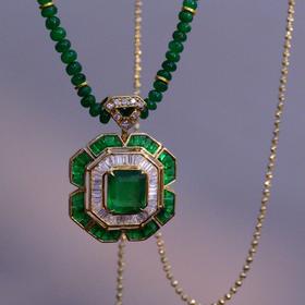1.91ct 11.37g 祖母绿项链