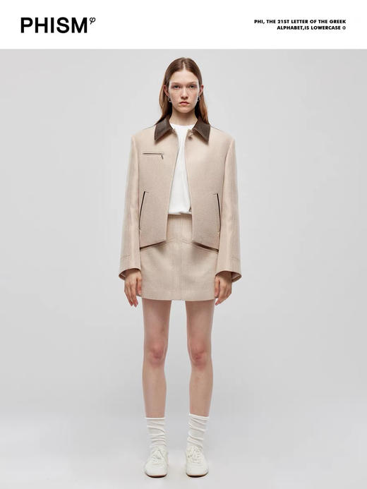 拼领短款夹克 商品图0