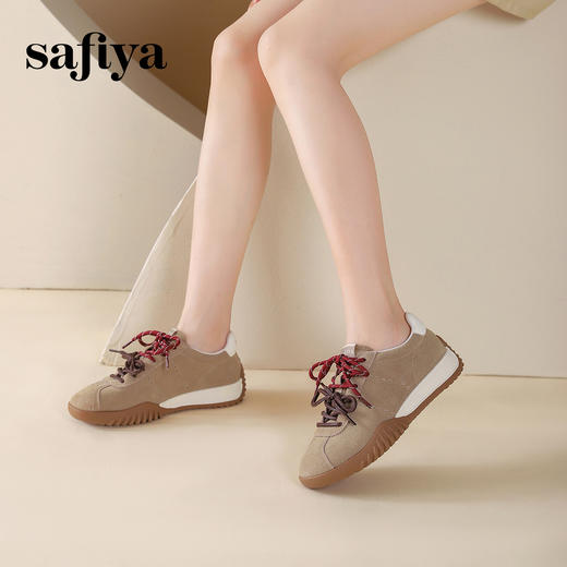 Safiya/索菲娅2024秋潮流双拼系带透气软底轻便休闲百搭阿甘鞋 SF43112437 商品图5