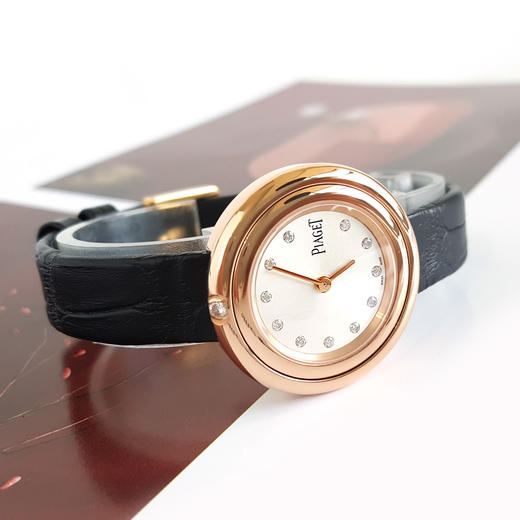 【95新原厂背膜在】PIAGET伯爵POSSESSION系列18k玫瑰金/18k玫瑰金可旋转表圈（镶嵌单颗钻石）29mm石英女表G0A43081 现售价：27300！180824NJS19 商品图4