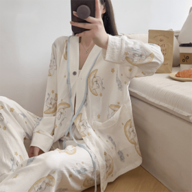 (软乎乎)星空兔孕妇月子服哺乳睡衣四季产后喂奶套装孕妇装长袖