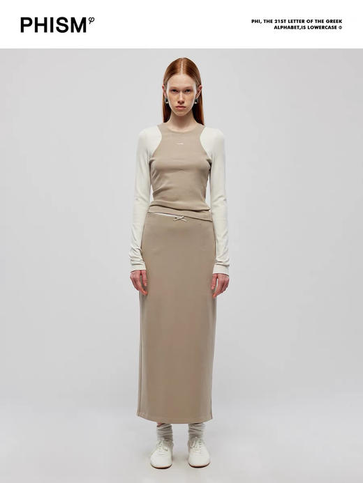 拼接修身长袖T恤 商品图0