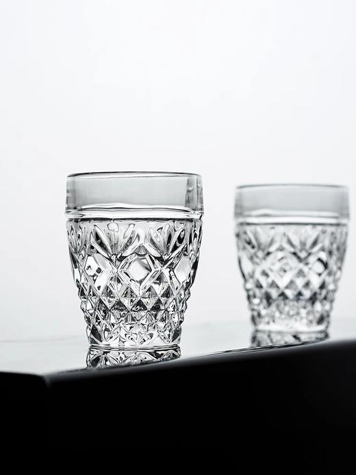 捷克进口 欧式经典水晶玻璃白酒杯一口杯小号 家用创意烈酒杯浮蓝经典松花系列白酒杯（六只装）45ml 商品图0