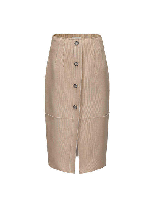 【温特斯诺】多裁片拼接修身羊毛灯芯绒半裙 商品图4