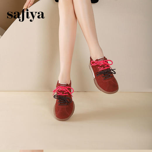Safiya/索菲娅2024秋潮流双拼系带透气软底轻便休闲百搭阿甘鞋 SF43112437 商品图9
