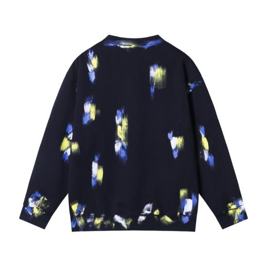 新款潮流复古几何图案手绘印染宽松时尚圆领休闲长袖卫衣 商品图2