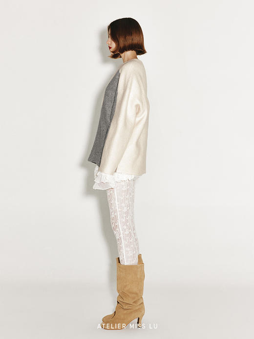 【云端芭蕾】绵羊毛肌理微透打底长裤 商品图1