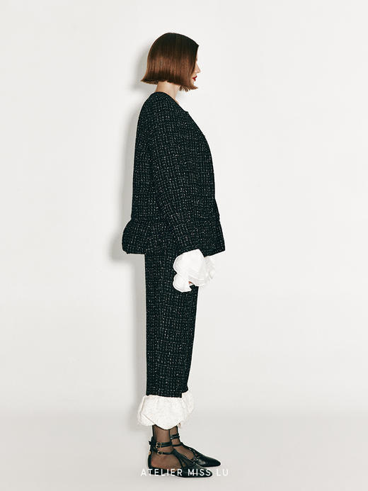 【巴洛克之夜】立体花苞下摆设计粗花呢外套 商品图3