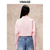 VIMAGE纬漫纪秋季新款简约时尚粉色通勤显瘦衬衫上衣V2213843 商品缩略图4
