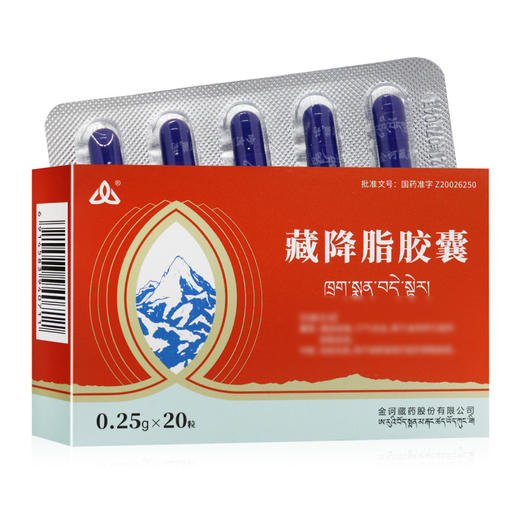 藏降脂胶囊，每粒装0.25g*10粒/板*2板， 商品图1