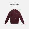 COCO ZONE 100绵羊毛设计感翻领长袖针织衫CC1C1562 商品缩略图0
