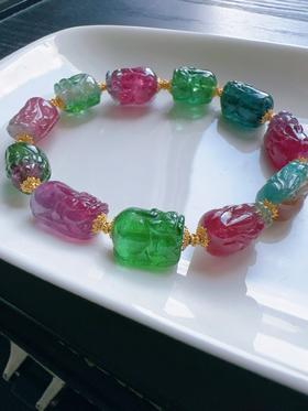 25.4g 雕刻碧玺手链