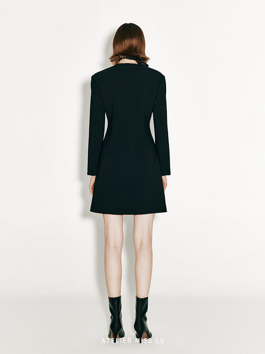 【最初的独白】斜线分割设计外套连衣裙 商品图2