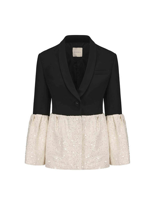 【雪山倒影】亮片粗花呢拼接设计造型外套 商品图4