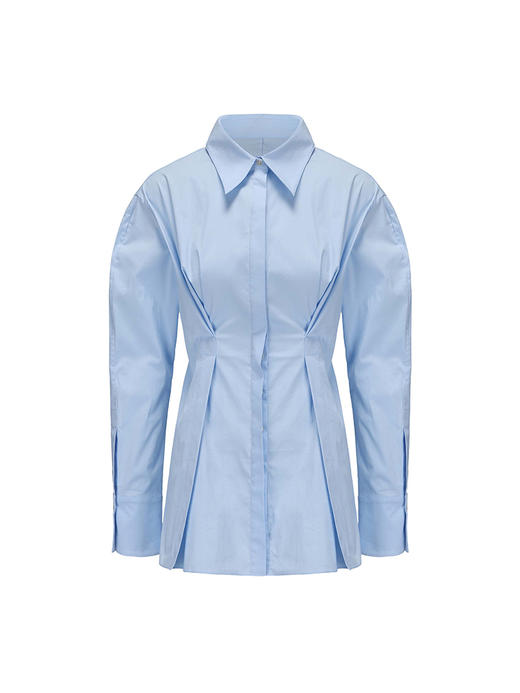 【冰河世纪】腰部封褶设计收腰衬衫 商品图4