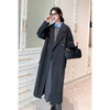 【严选】诗凡黎灰色绵羊毛翻领毛呢外套2024冬新款优雅双面呢高级长款大衣SF7170111D 商品缩略图1