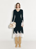 【千丝万缕】加长睫毛蕾丝拼接羊绒羊毛混纺半裙 商品缩略图0