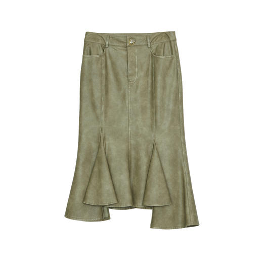 谜底鱼尾裙2024秋季新品复古通勤风不规则波浪下摆半裙243MB1091 商品图4