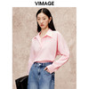 VIMAGE纬漫纪秋季新款简约时尚粉色通勤显瘦衬衫上衣V2213843 商品缩略图5