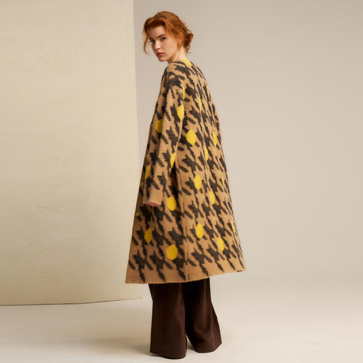 谜底长款针织开衫女2024秋款优雅时髦原创图案宽松毛衫243MZ1300 商品图2