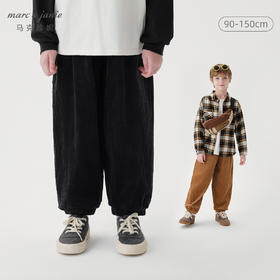 马克珍妮男女童山系户外灯芯绒拼接纯棉束脚裤2024年秋冬241615