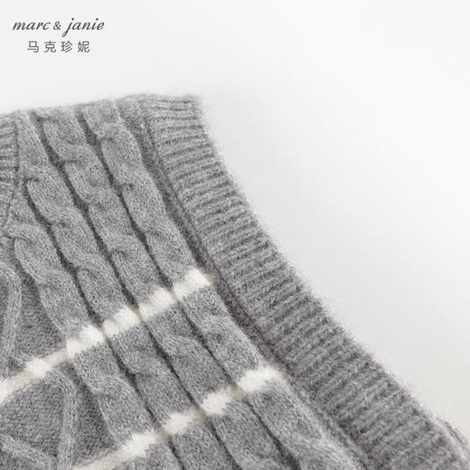 马克珍妮女童复古英伦休闲针织马甲2024年秋冬新款241683 商品图5