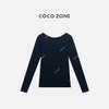 COCO ZONE 100绵羊毛长袖打底衫显瘦圆领T恤CC1C1832 商品缩略图2