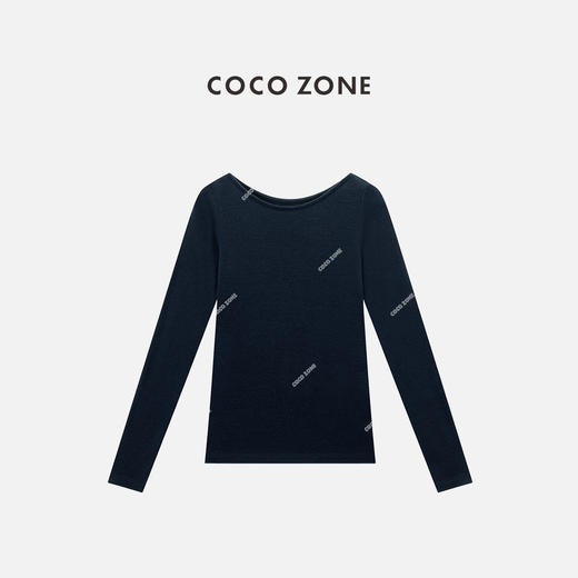 COCO ZONE 100绵羊毛长袖打底衫显瘦圆领T恤CC1C1832 商品图2