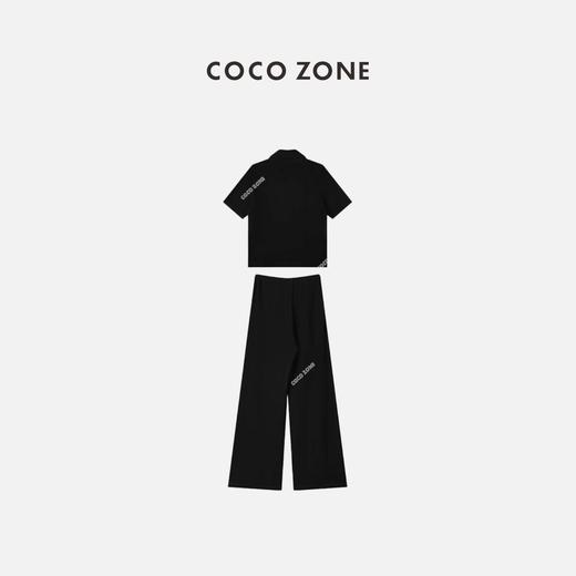 COCO ZONE 新款拉链polo翻领短袖T恤上衣+休闲裤 23C18380+23C18375 商品图1