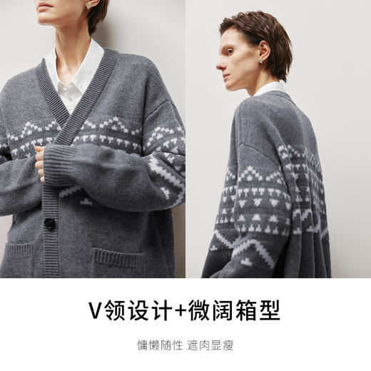 【商场同款】麦檬冬费尔岛提花针织开衫外套5EC134461 商品图3