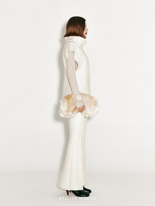 【冬日奶糖】冬日温暖绵羊毛针织喇叭长裤 商品图3